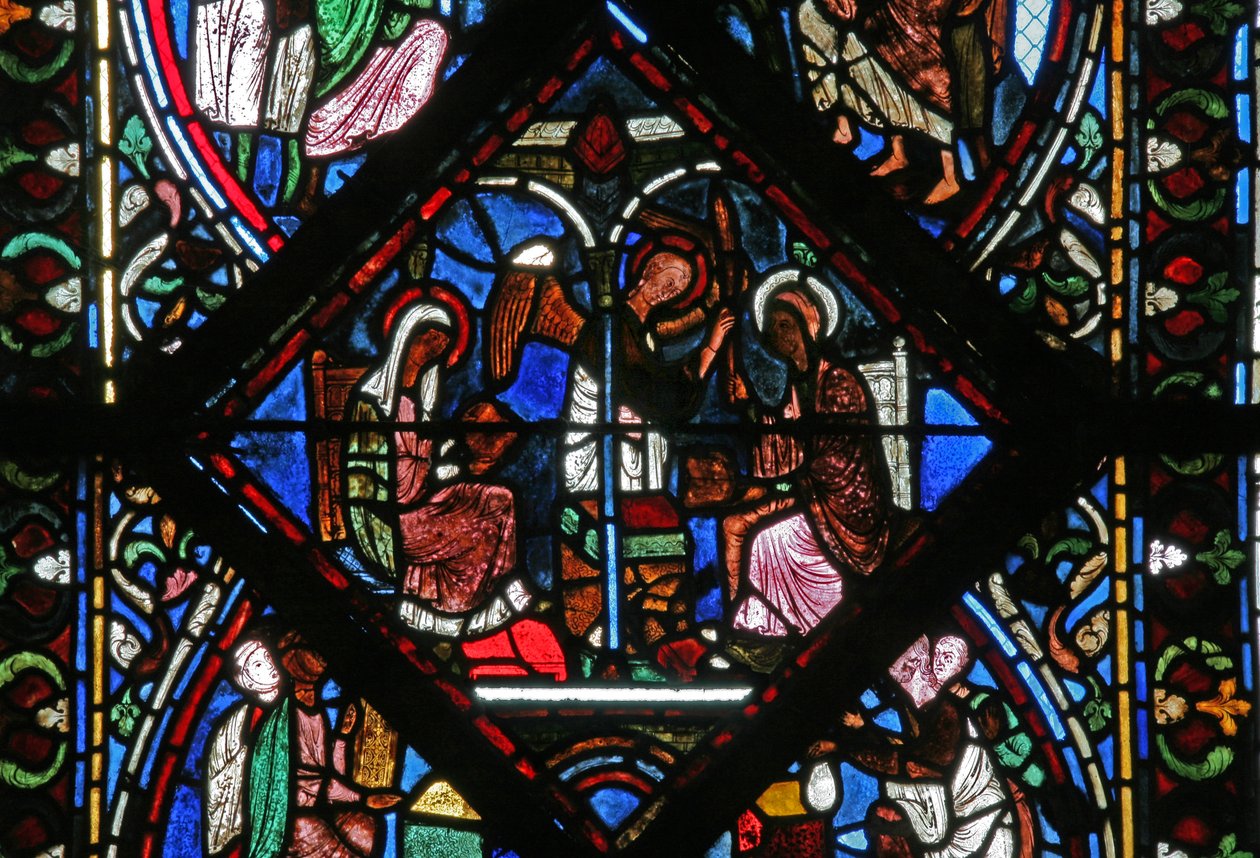 Window w2 depicting the Annunciation by French School