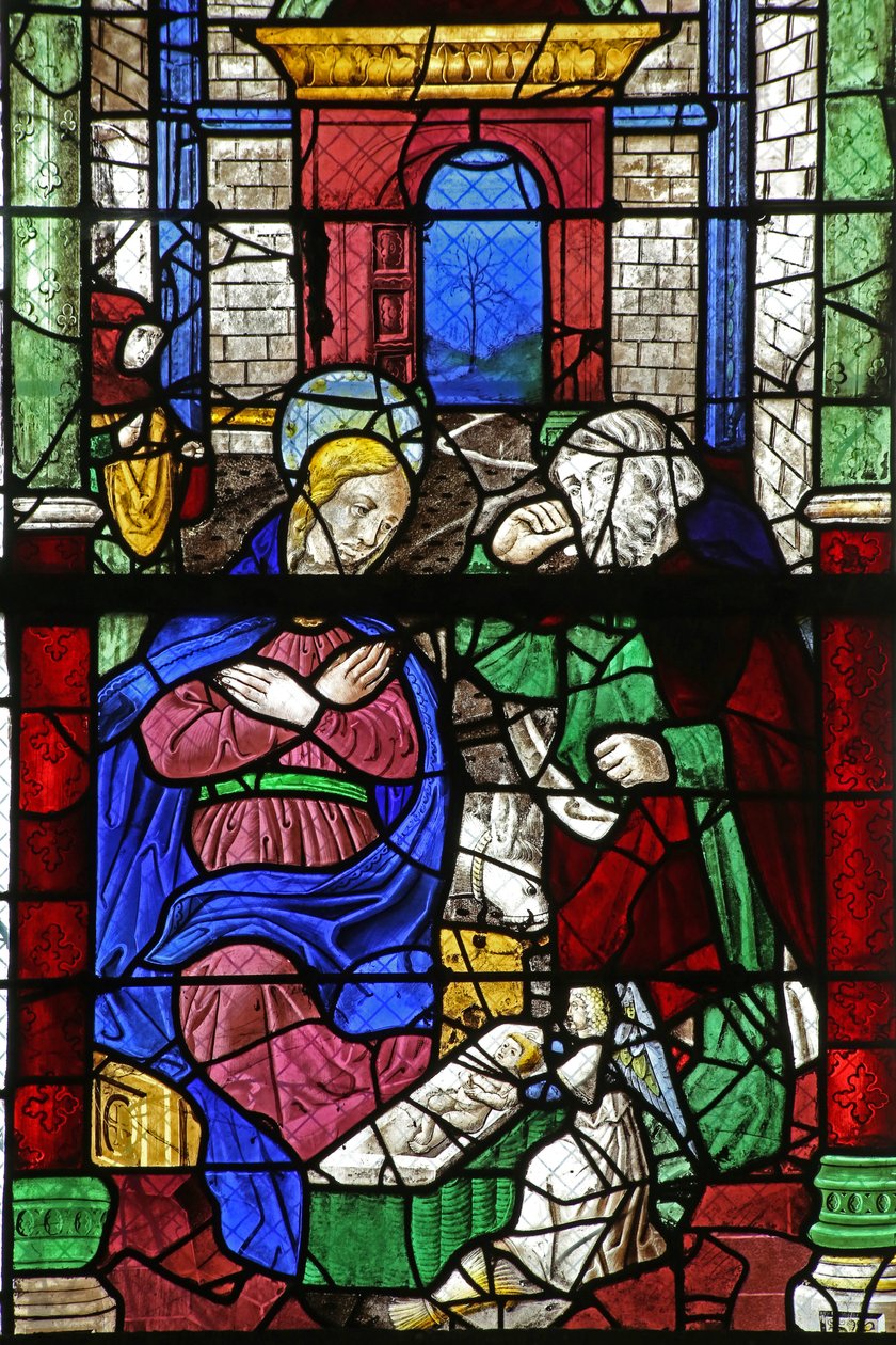 Window depicting the Nativity by French School