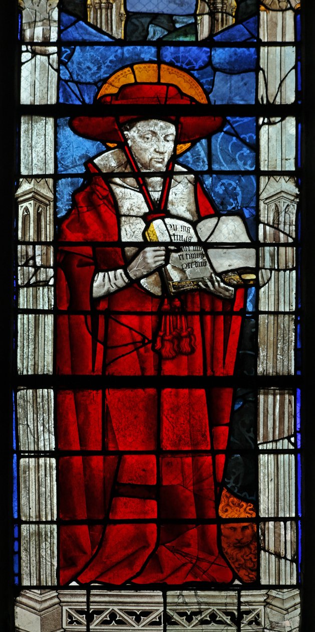 Window depicting St Jerome by French School