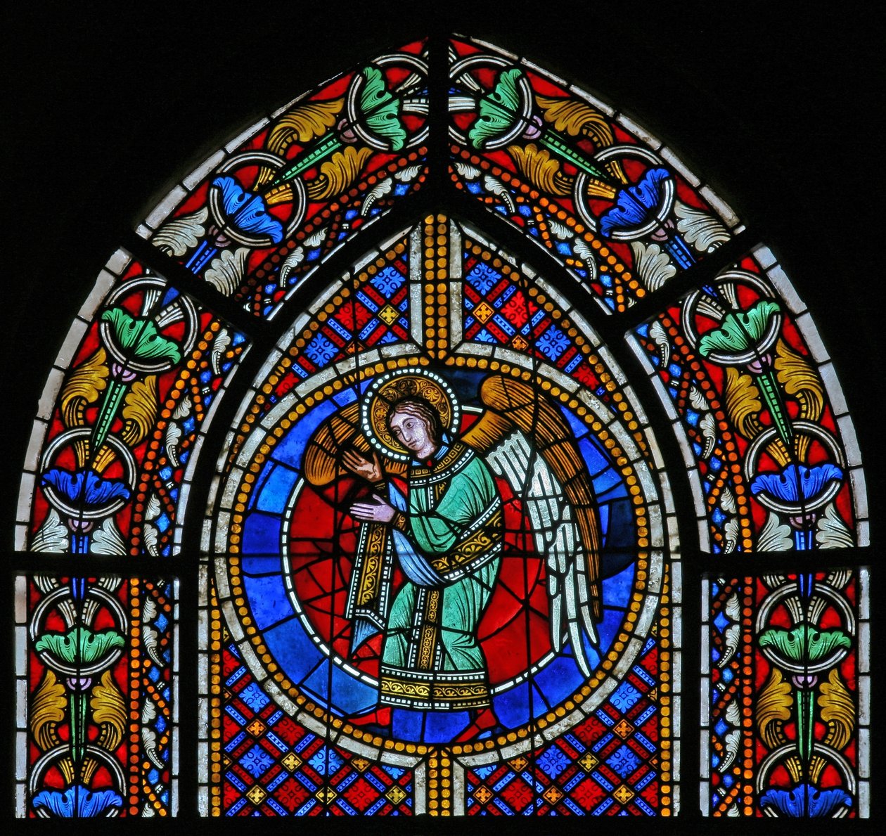Window depicting an angel by French School