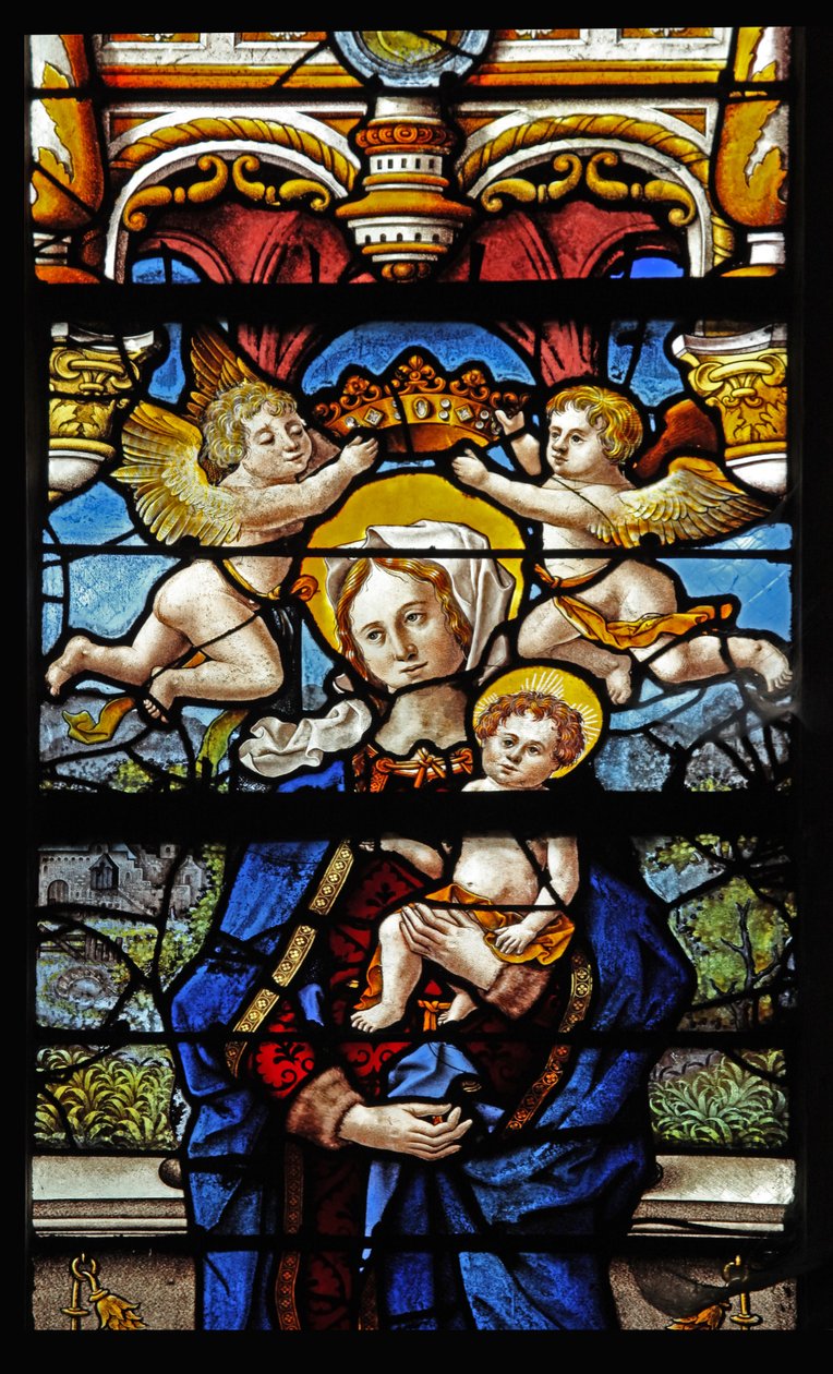 Window depicting the Virgin and Child by French School