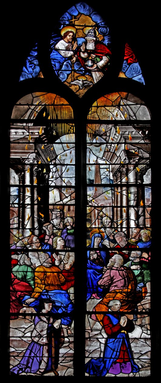 Window depicting Pentecost by French School