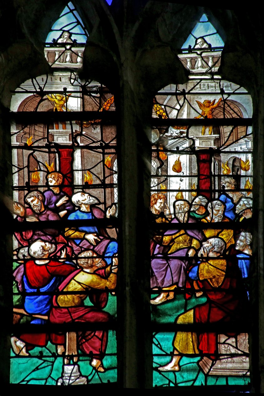 Window depicting Pentecost by French School
