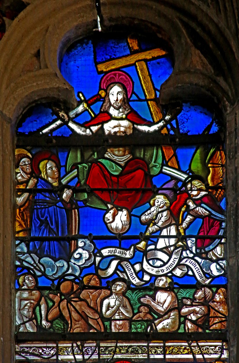 Window depicting the Last Judgement by French School