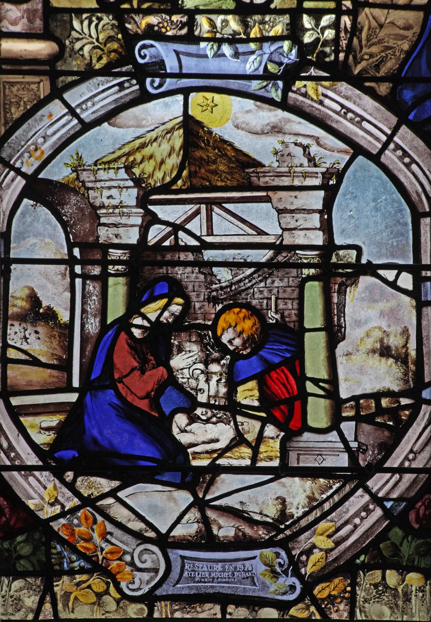 Window depicting the Nativity by French School