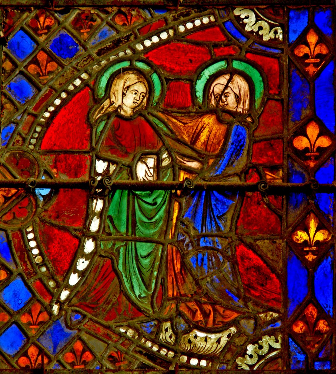 Window depicting the Visitation by French School