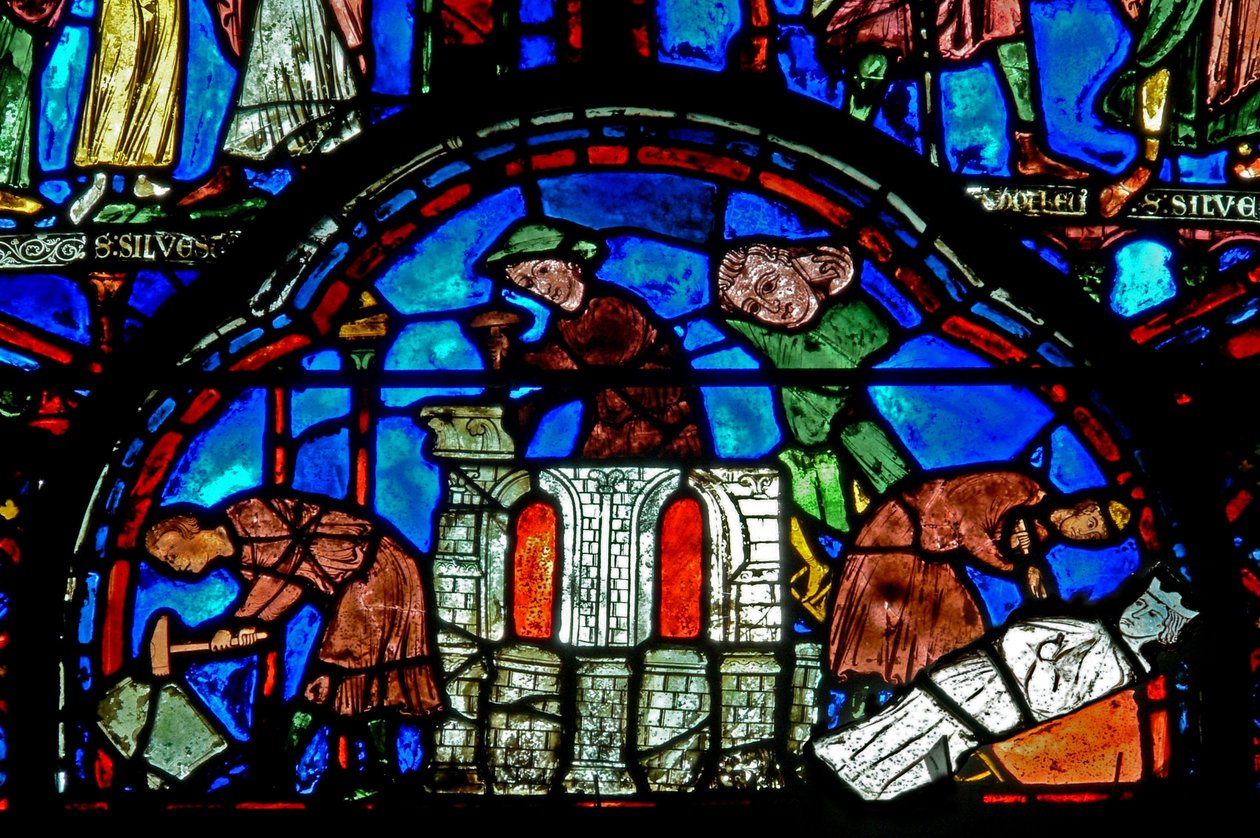 Window W8 Depicting Donors - Masons by French School
