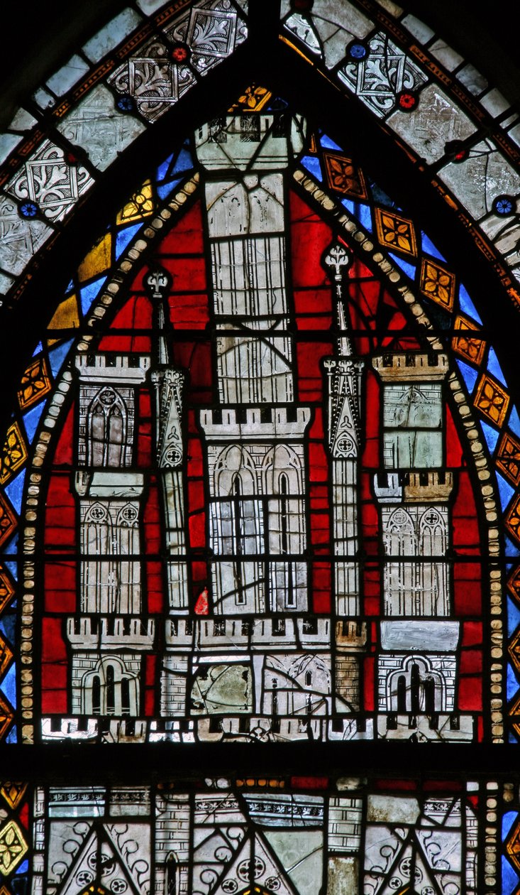Window depicting a canopy by French School