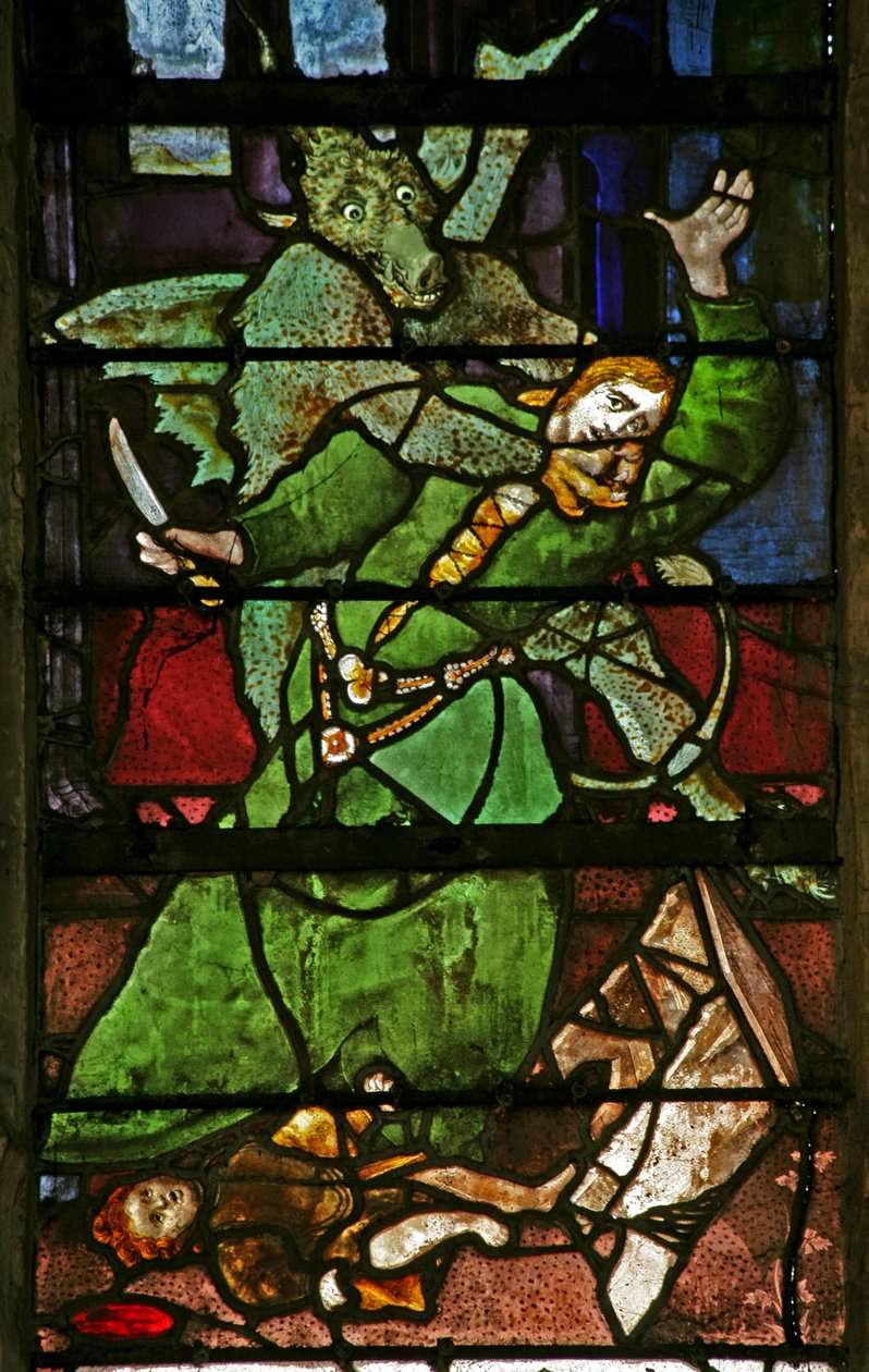 Demon Attacking (Window W9) by French School