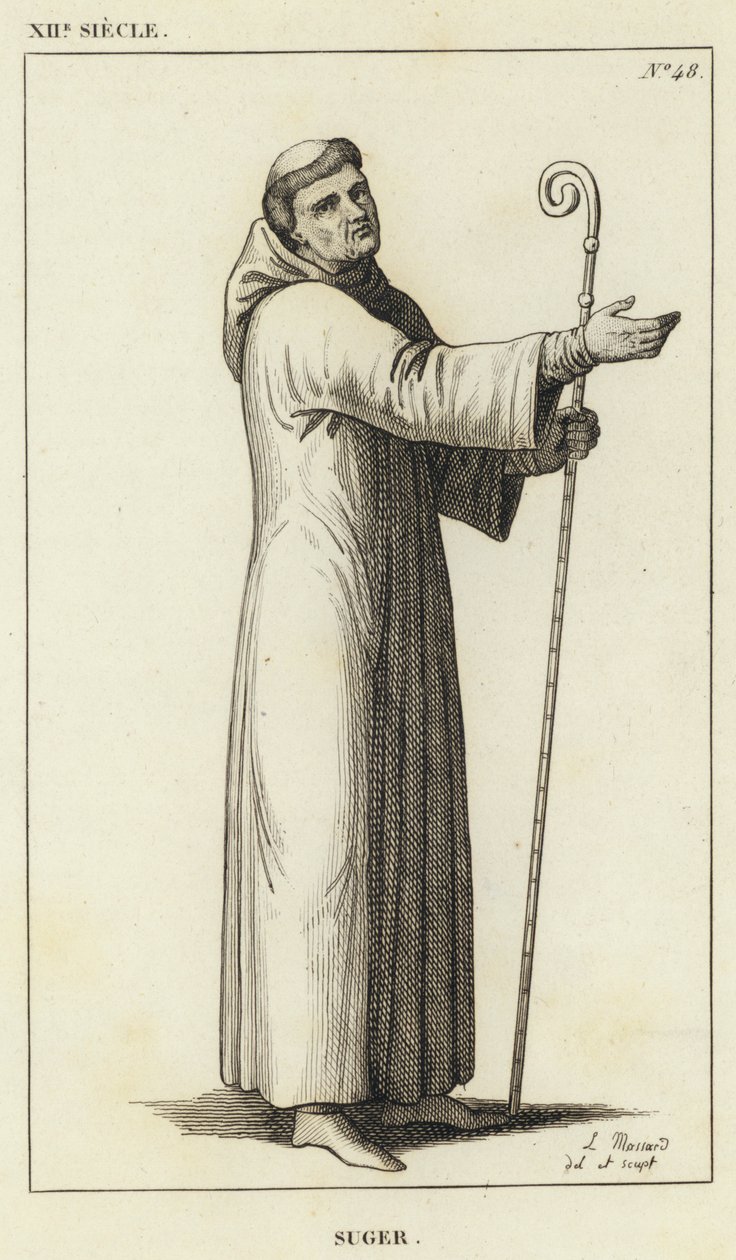 12th Century, Suger (engraving) by French School