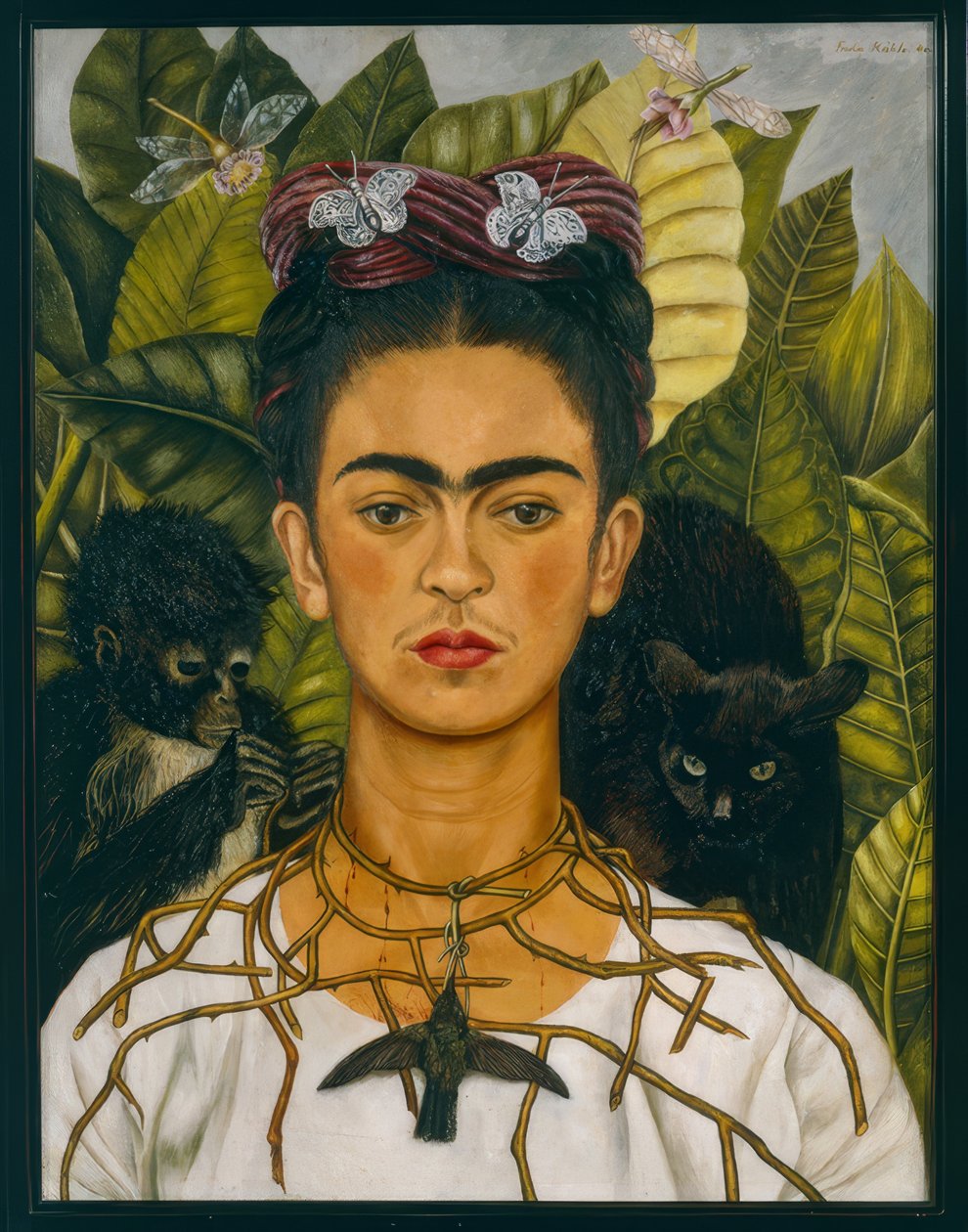 Self-portrait with Thorn Necklace by Frida Kahlo