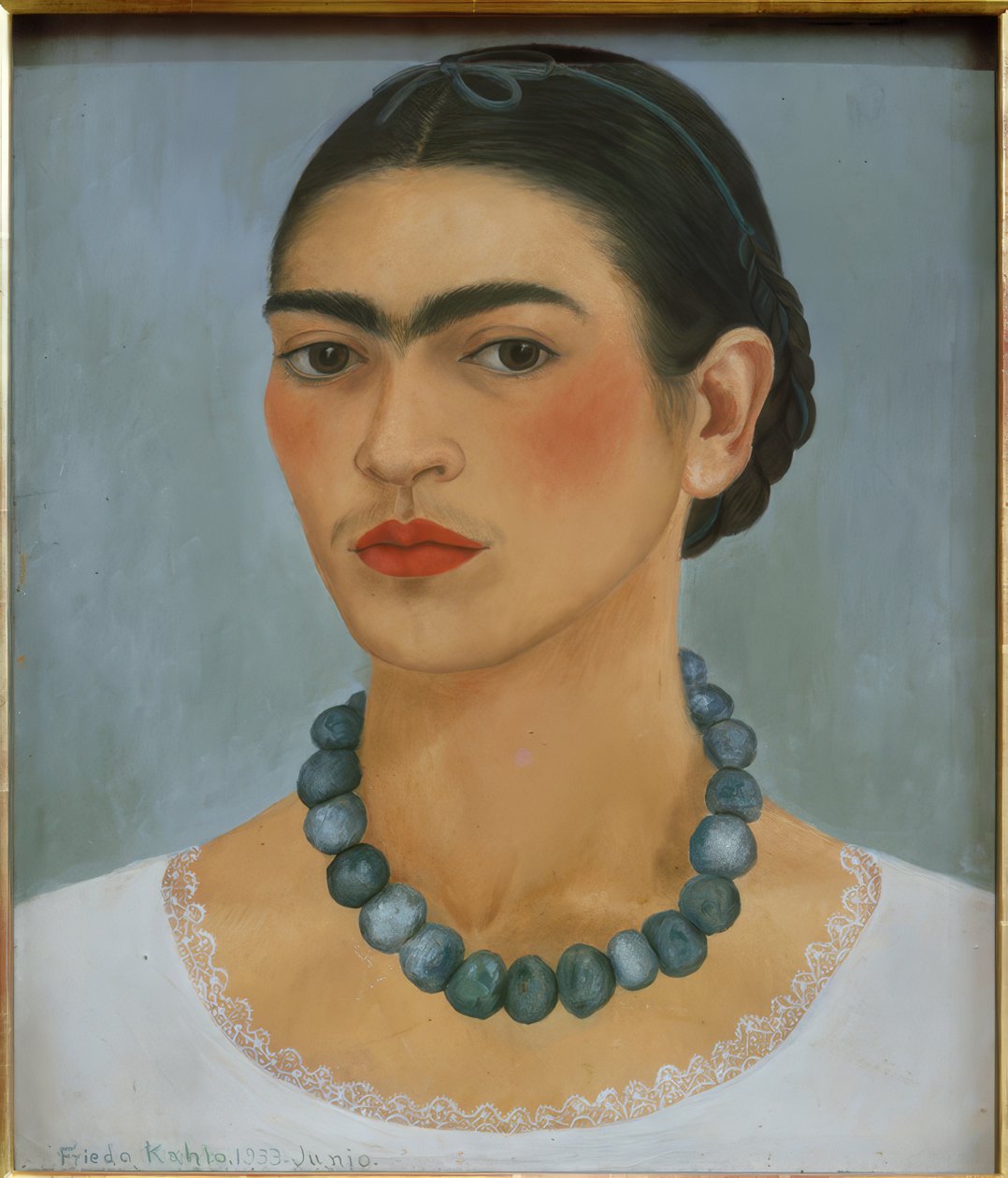 Self-Portrait with Necklace by Frida Kahlo