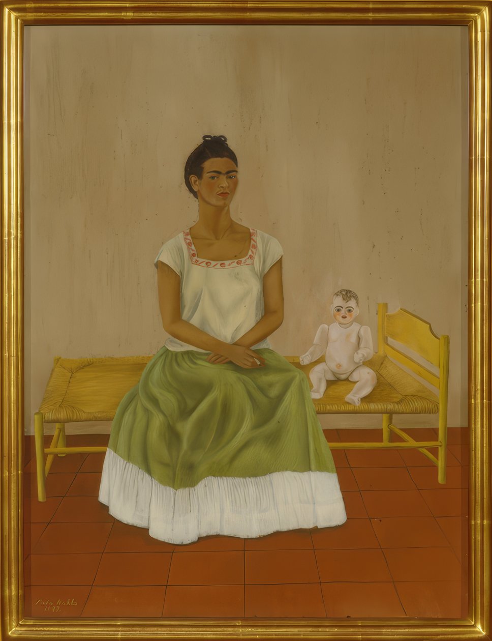 Self-Portrait with Bed by Frida Kahlo