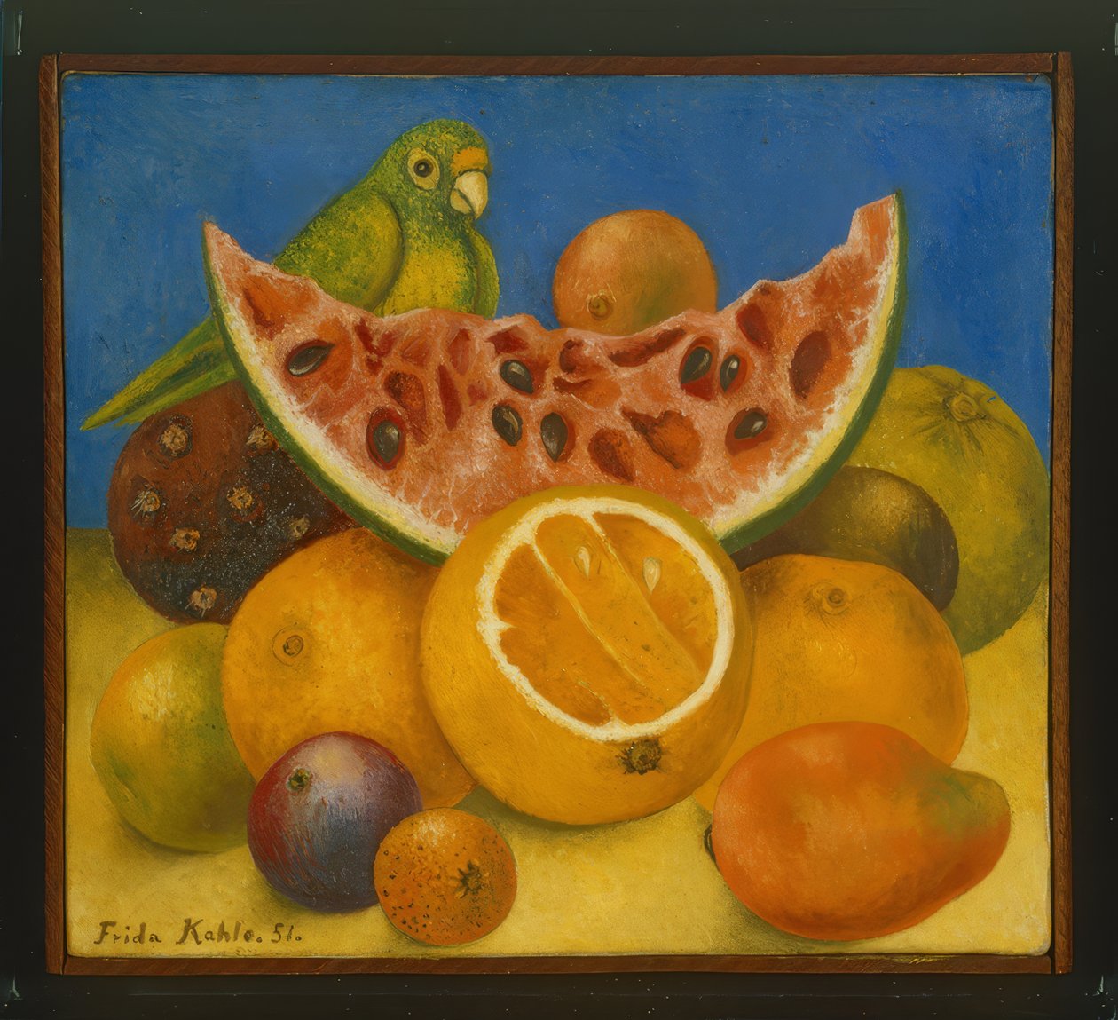Still Life with Parrot by Frida Kahlo