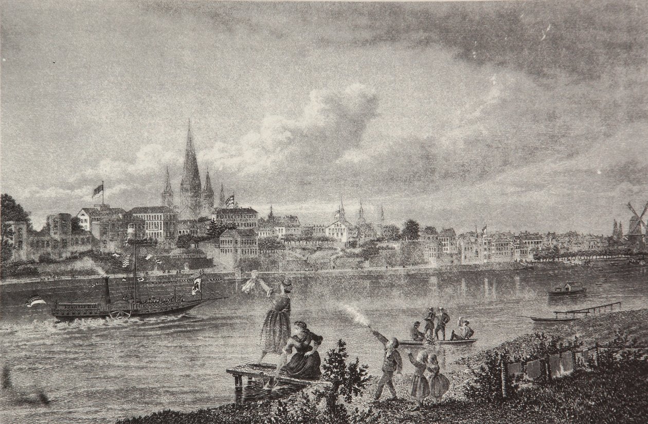 Steel Engraving from a Rhine Album by Friedrich Foltz by Pierre Joseph Redouté