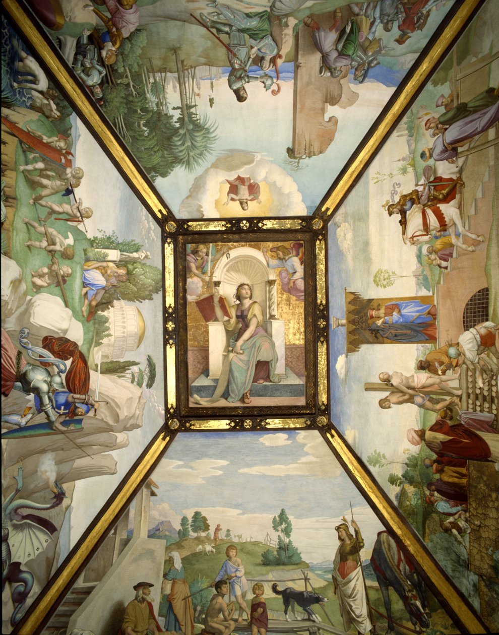 Ceiling illustrating the epic poem Jerusalem Delivered by Torquato Tasso by Friedrich Overbeck