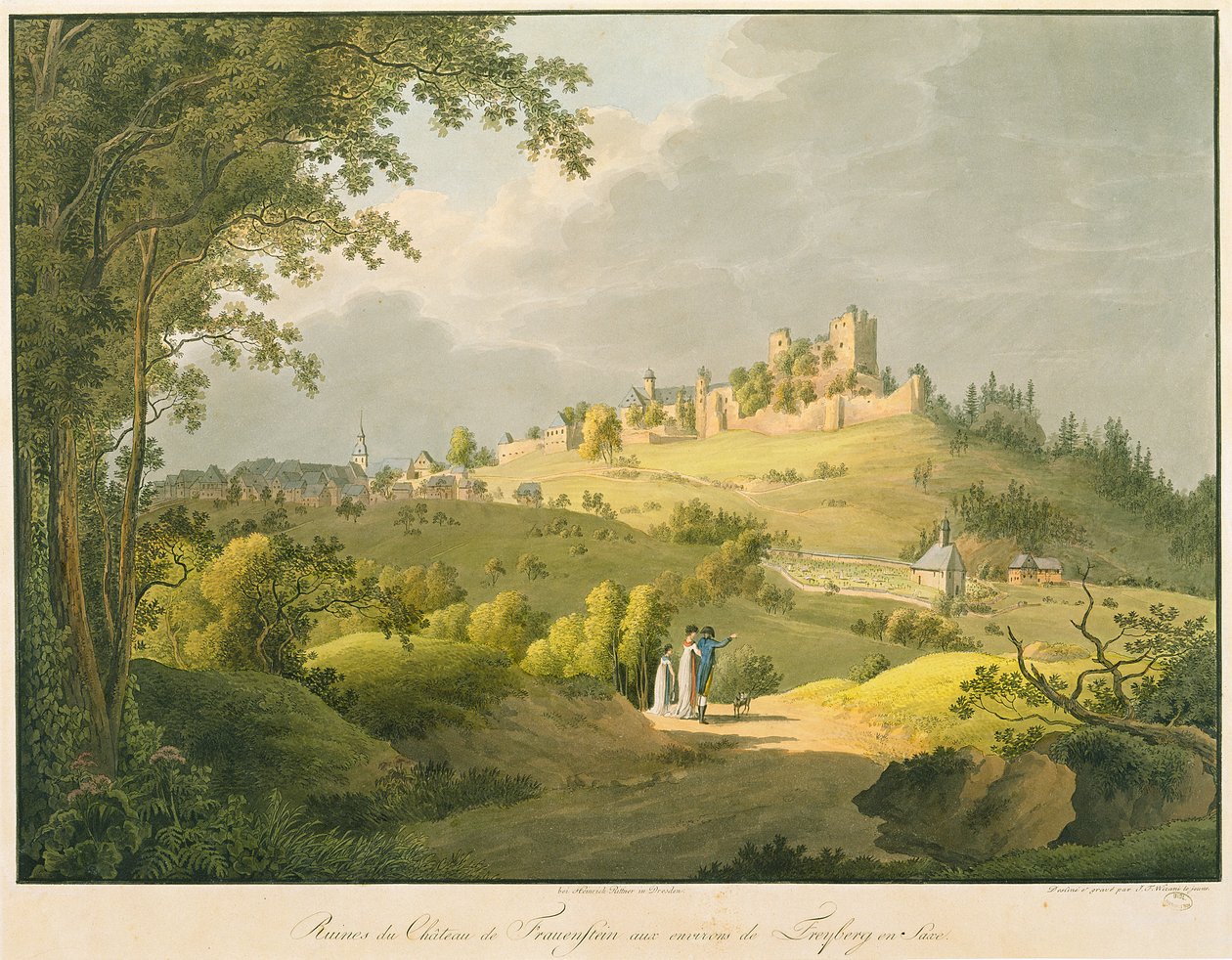 Ruined Castle of Frauenstein by Friedrich or Johann Friedrich Wizani