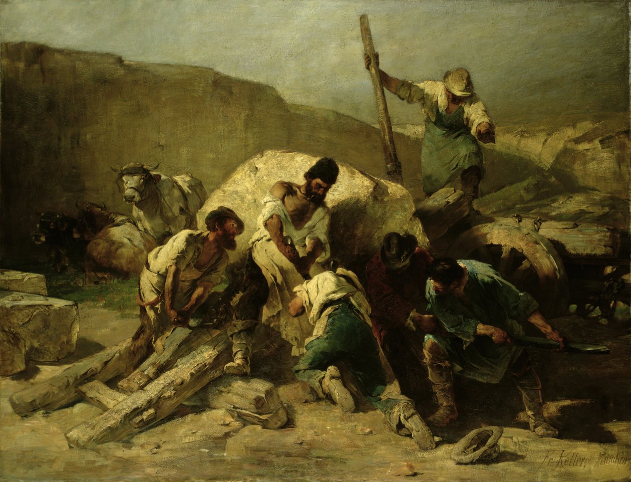 Transporting Stone Blocks by Friedrich von Keller