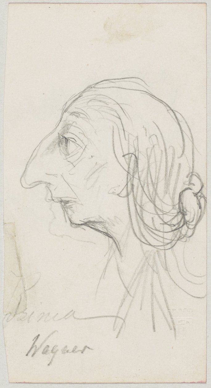 Caricature of Cosima Wagner by Friedrich August von Kaulbach