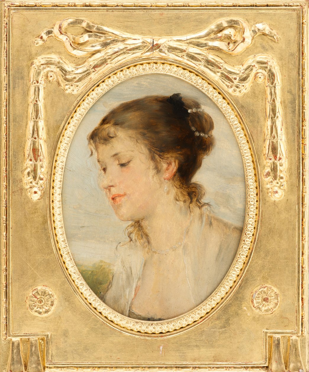 Portrait of a Girl by Friedrich August von Kaulbach