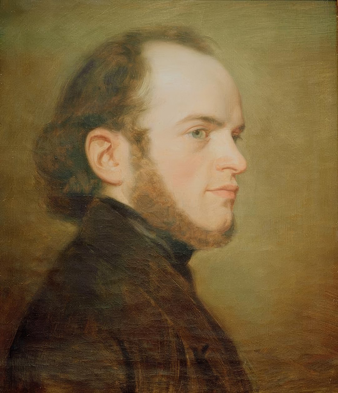 Portrait of Young Adolph Menzel by Friedrich Eduard Meyerheim