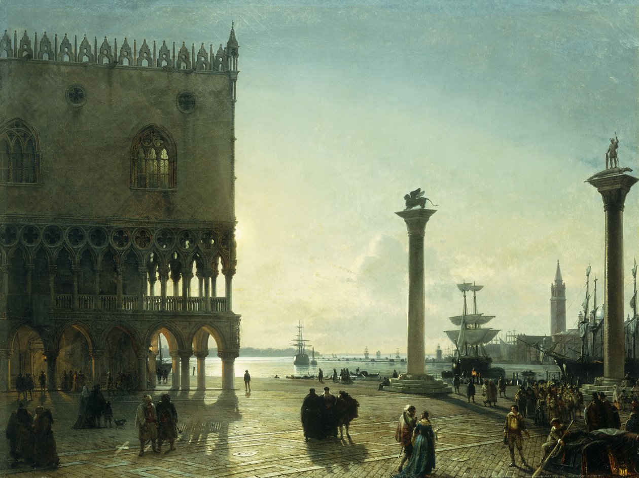 Piazza San Marco at Night by Friedrich Nerly