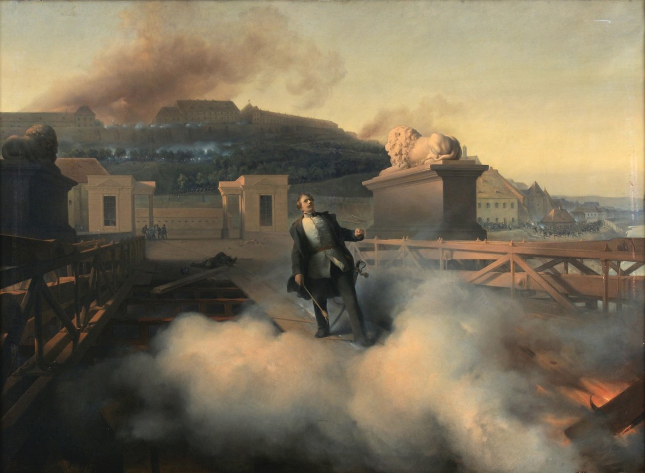 Colonel Alnock on the Budapest Chain Bridge by Fritz L