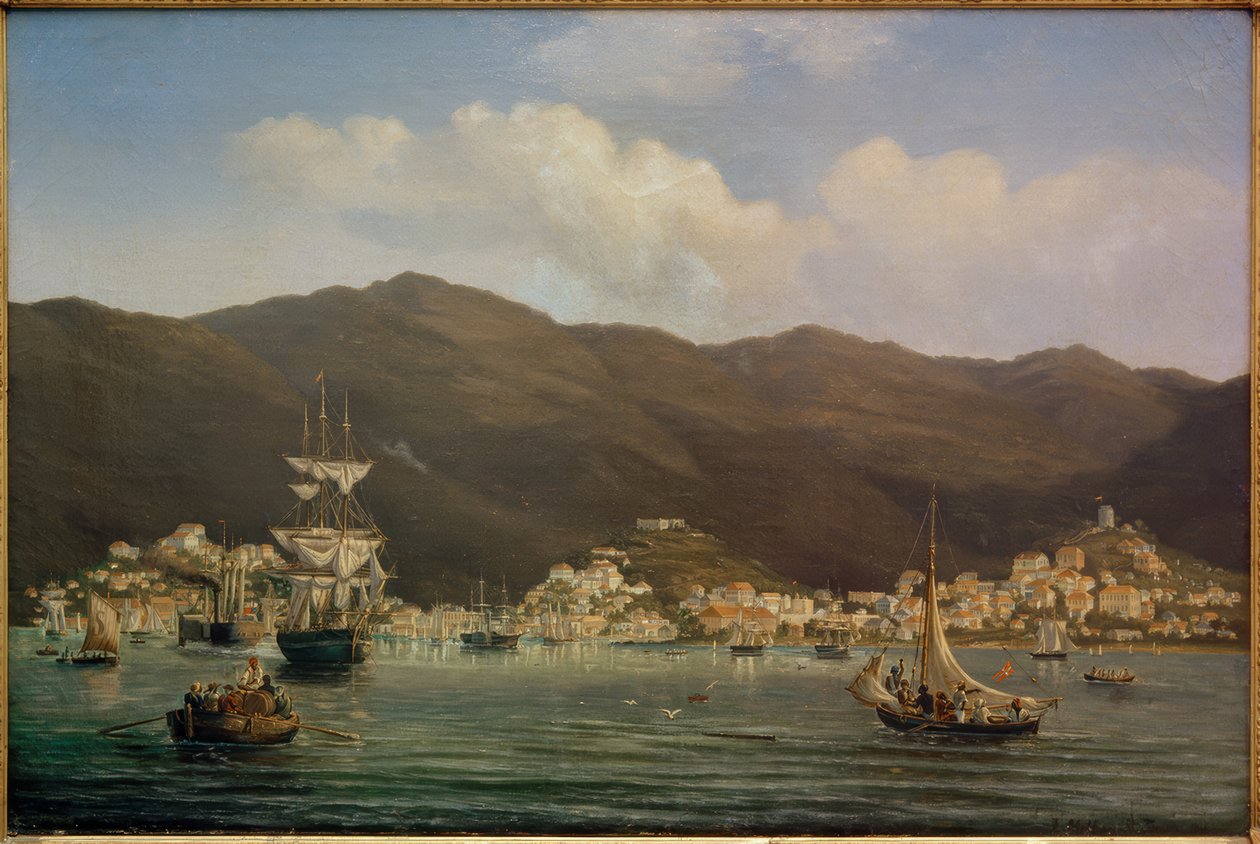 View of the Harbor of Saint Thomas by Fritz Melbye