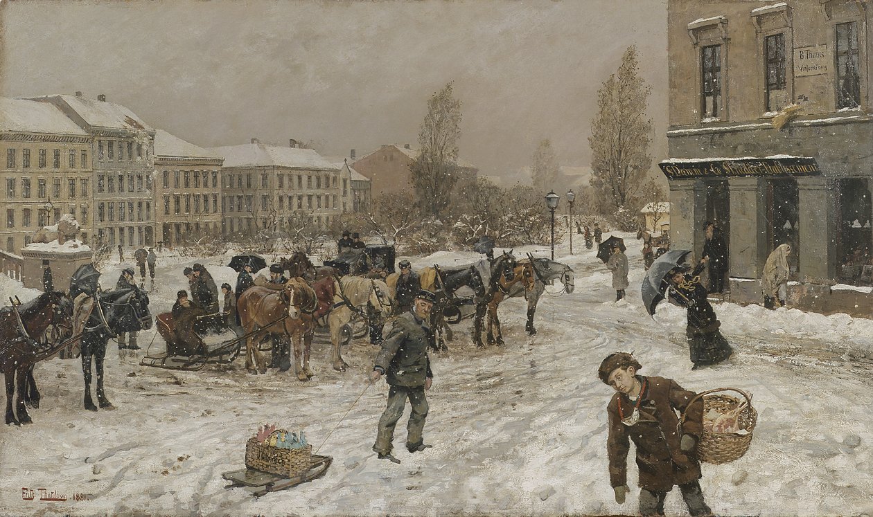 Stortingsplass by Fritz Thaulow
