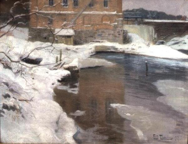 The Mill of Lysaker by Fritz Thaulow