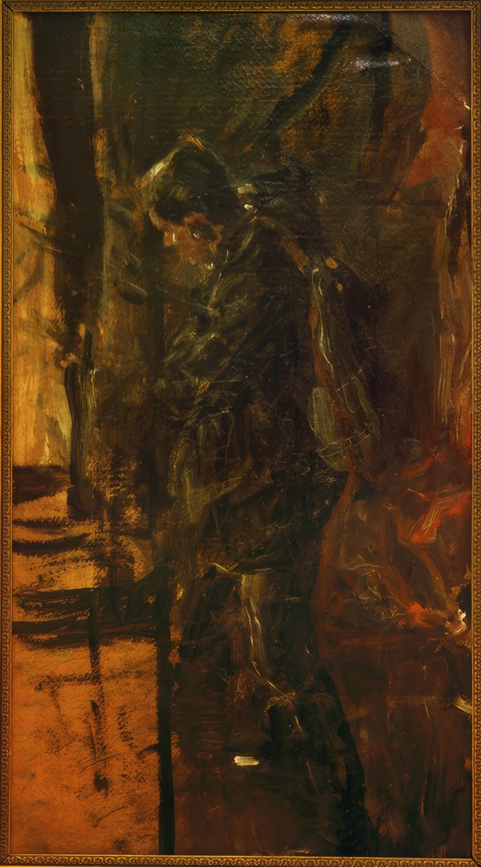 Study of a Man with Backpack by Fritz von Uhde