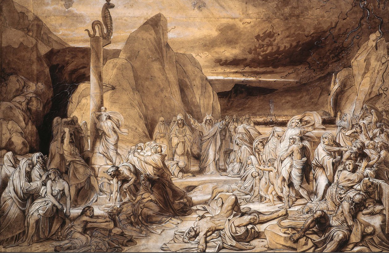 The Brazen Serpent Study by Fyodor Antonovich Bruni
