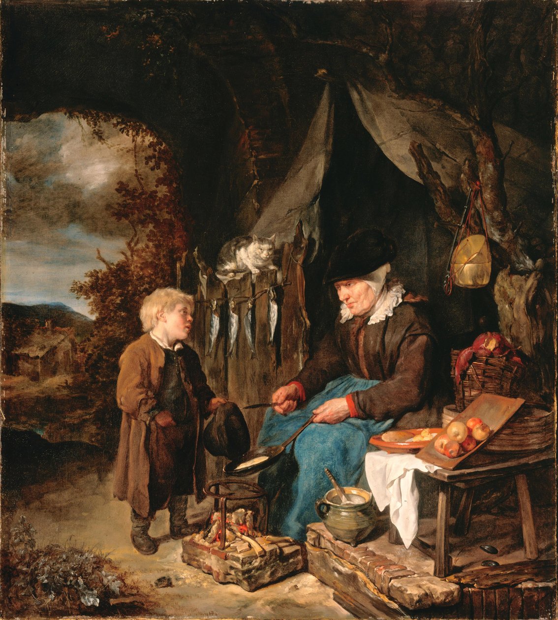 The Pancake Baker with a Boy by Gabriel Metsu