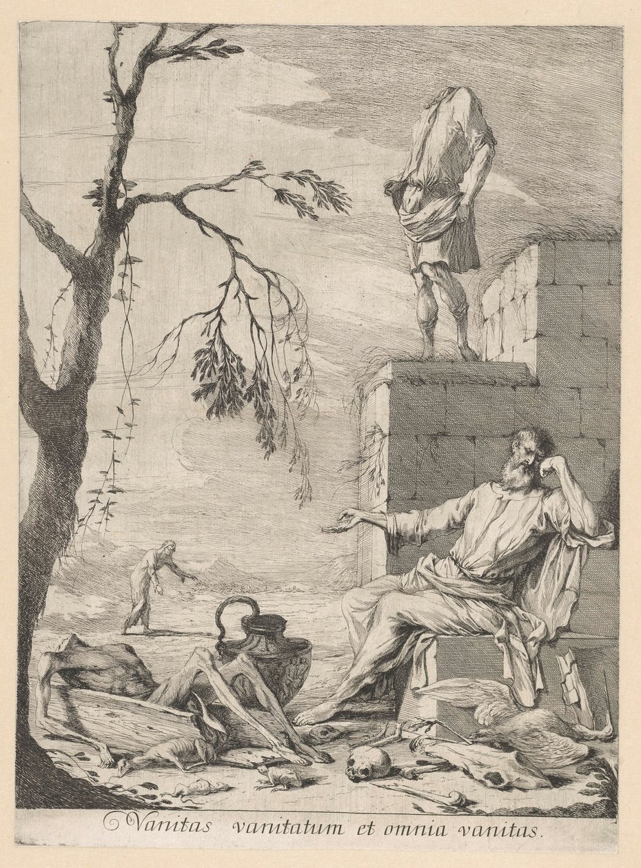Mourning Philosopher Surrounded by Vanitas Symbolism by Gabriel Ehinger