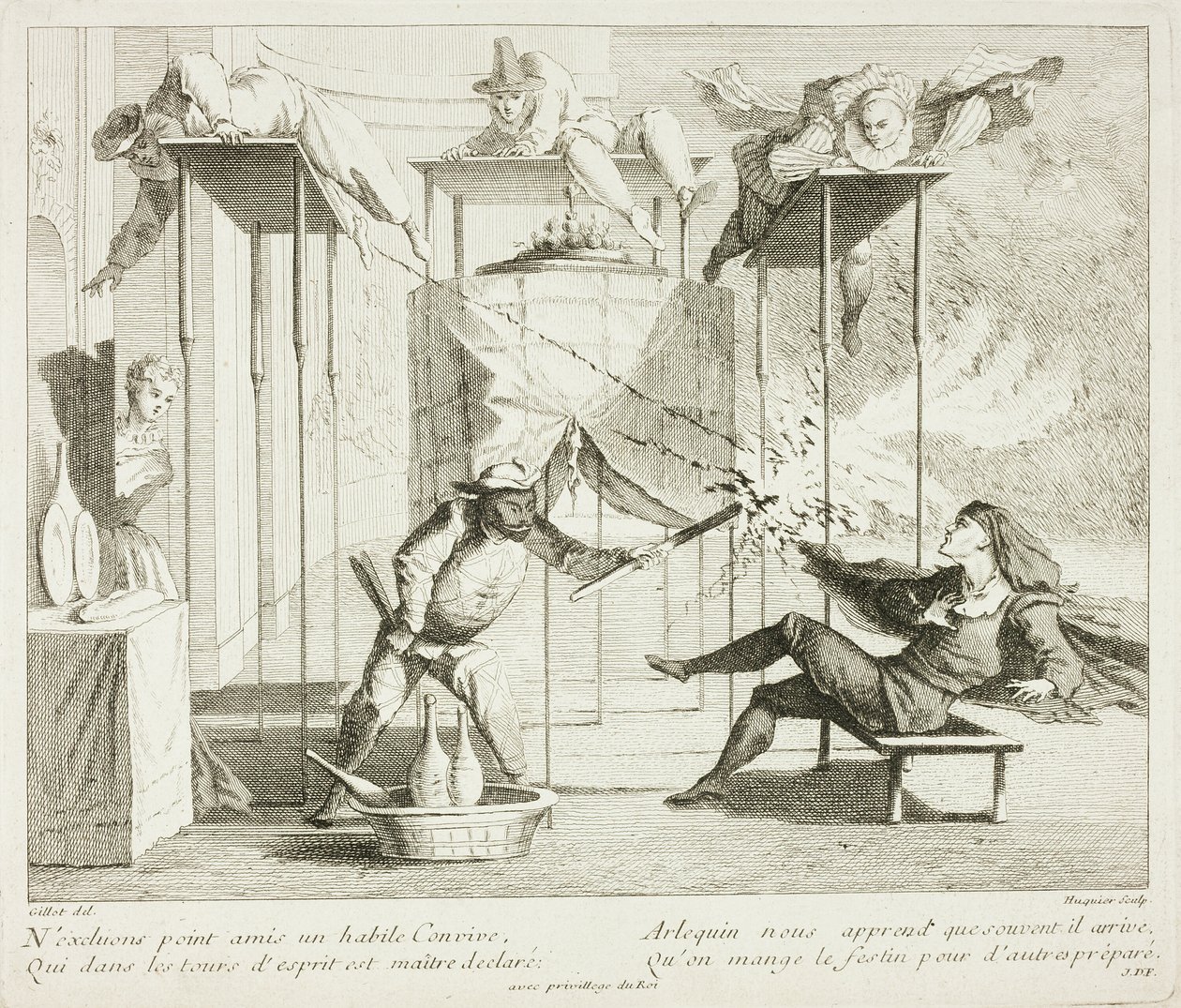 Plate from Book of Comic Scenes by Gabriel Huquier