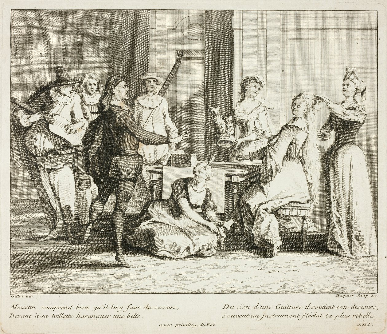 Plate from Book of Comic Scenes by Gabriel Huquier