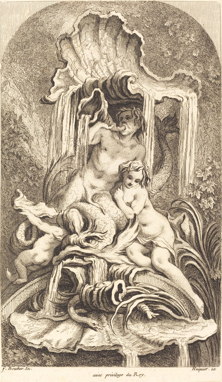 Triton and Nymph by Gabriel Huquier after François Boucher