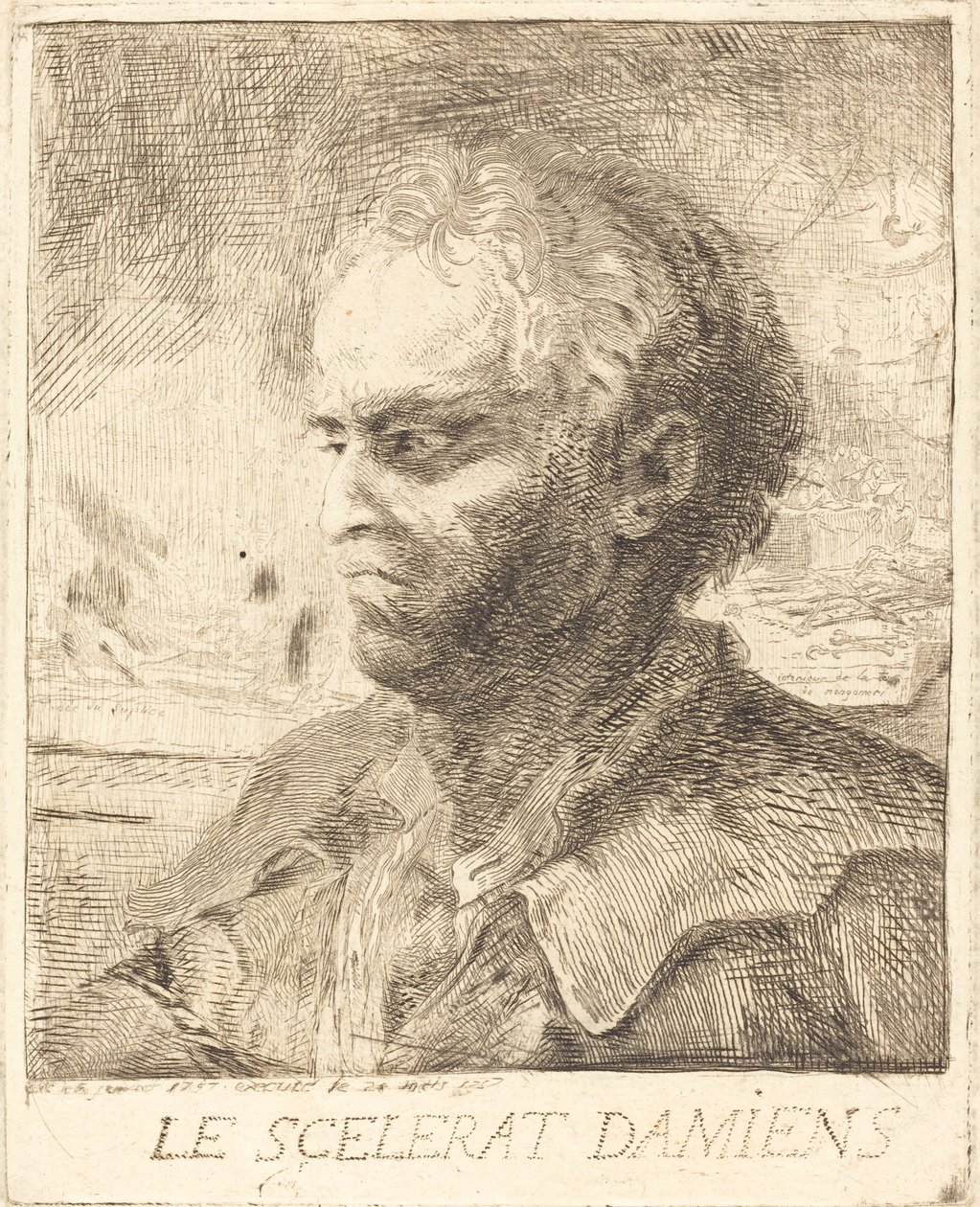 The Scoundrel Damiens by Gabriel Jacques de Saint Aubin