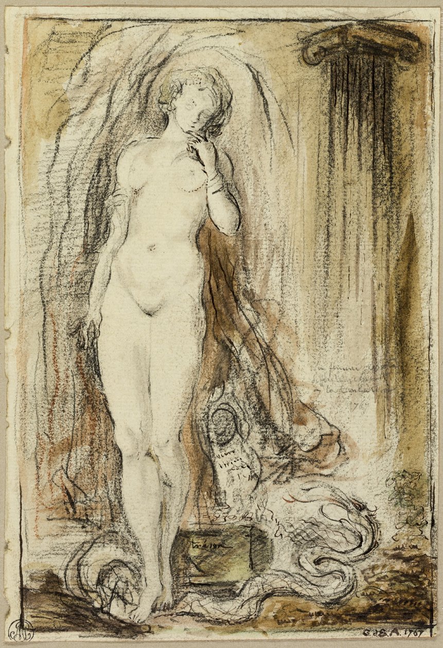 Pandora by Gabriel Jacques de Saint Aubin