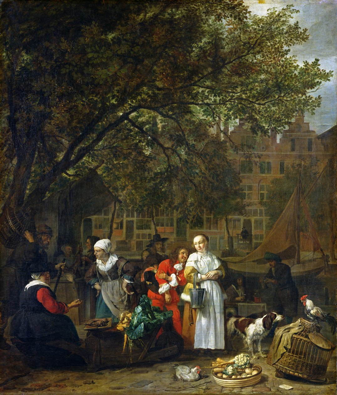 A Herb Market in Amsterdam by Gabriel Metsu