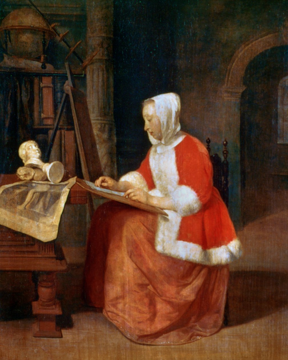 A Woman Seated Drawing by Gabriel Metsu