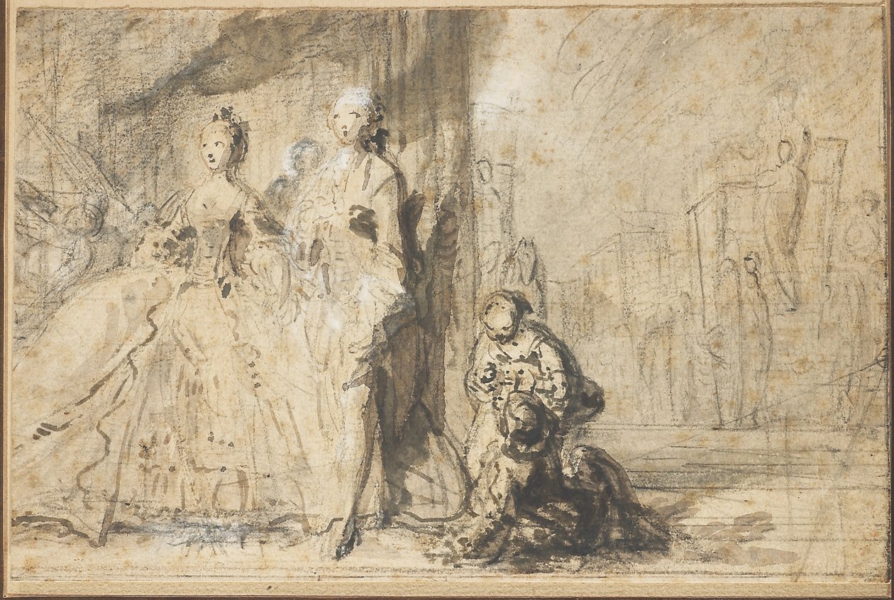 The Promenade of the Boulevards by Gabriel de Saint Aubin