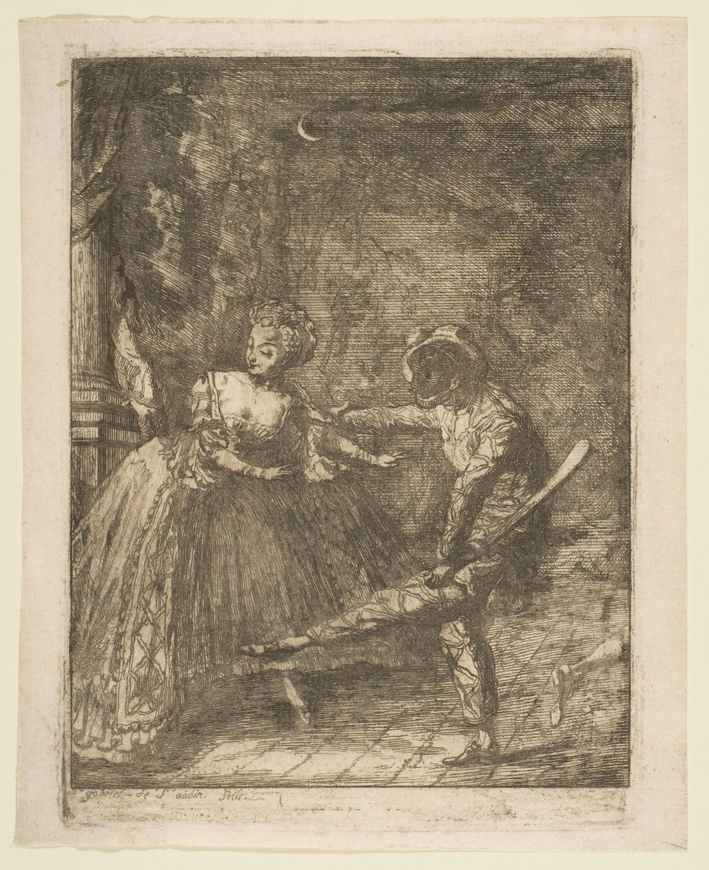 Le Theatre Italien by Gabriel de Saint Aubin