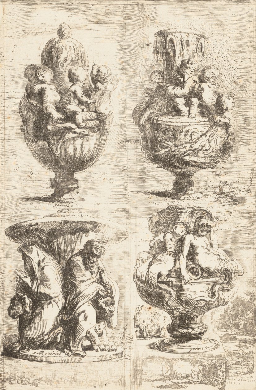 The Four Vases by Gabriel de Saint Aubin