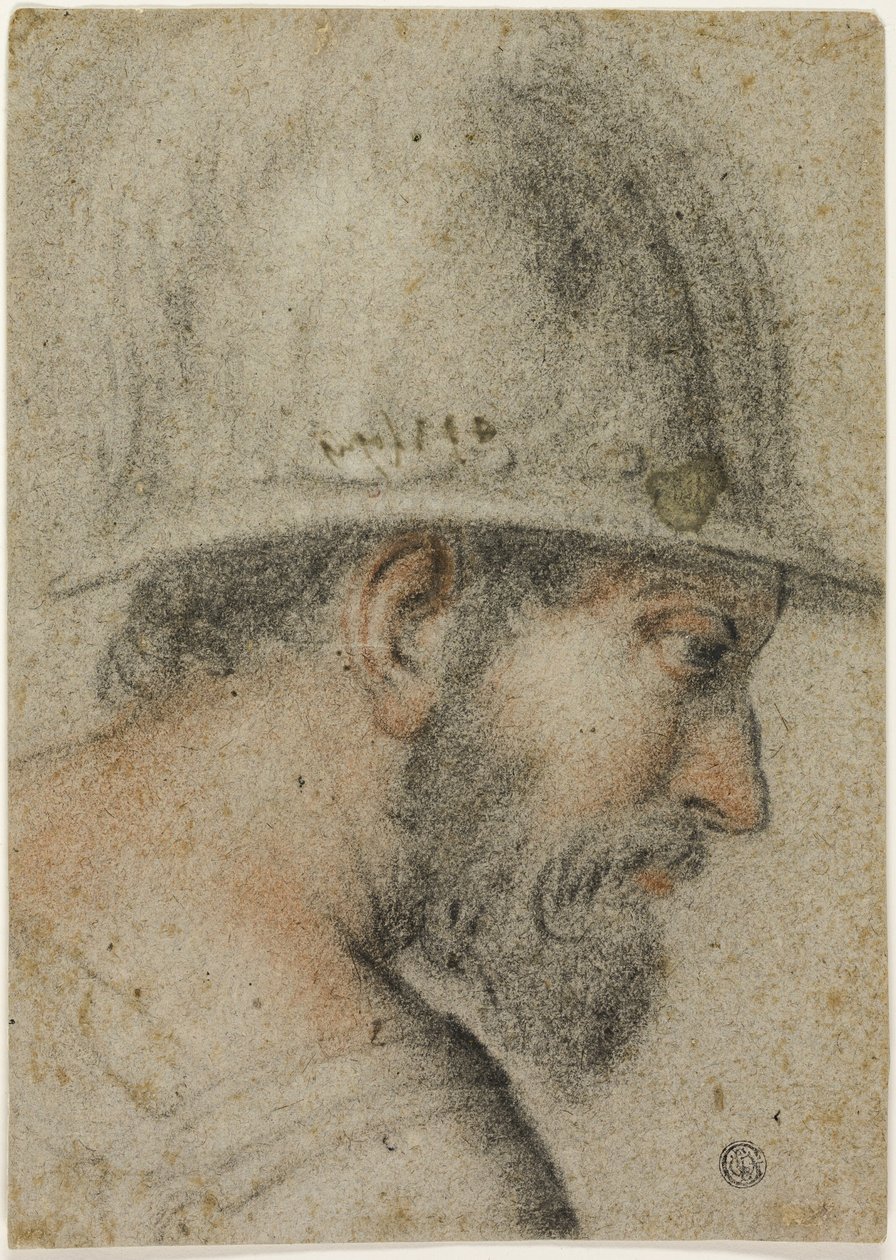 Profile Head of a Soldier with Helmet by Gabriele Caliari