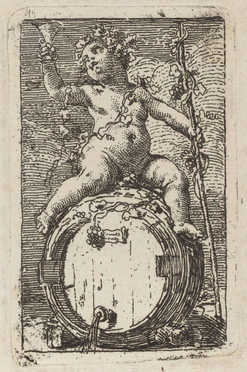 The Infant Bacchus Astride a Wine Barrel by Gaetano Gandolfi