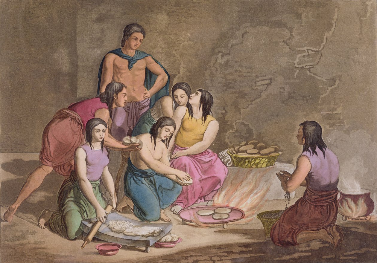 Aztec Women Making Maize Bread, Mexico, from 