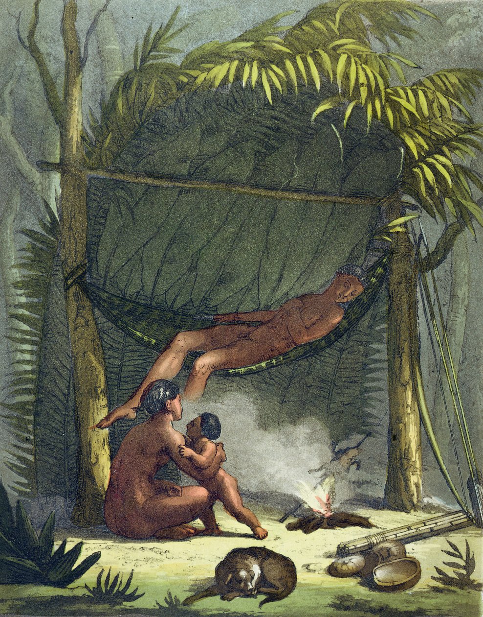 View of a Puri Cabin in Brazil, c.1820 by Gallo Gallina