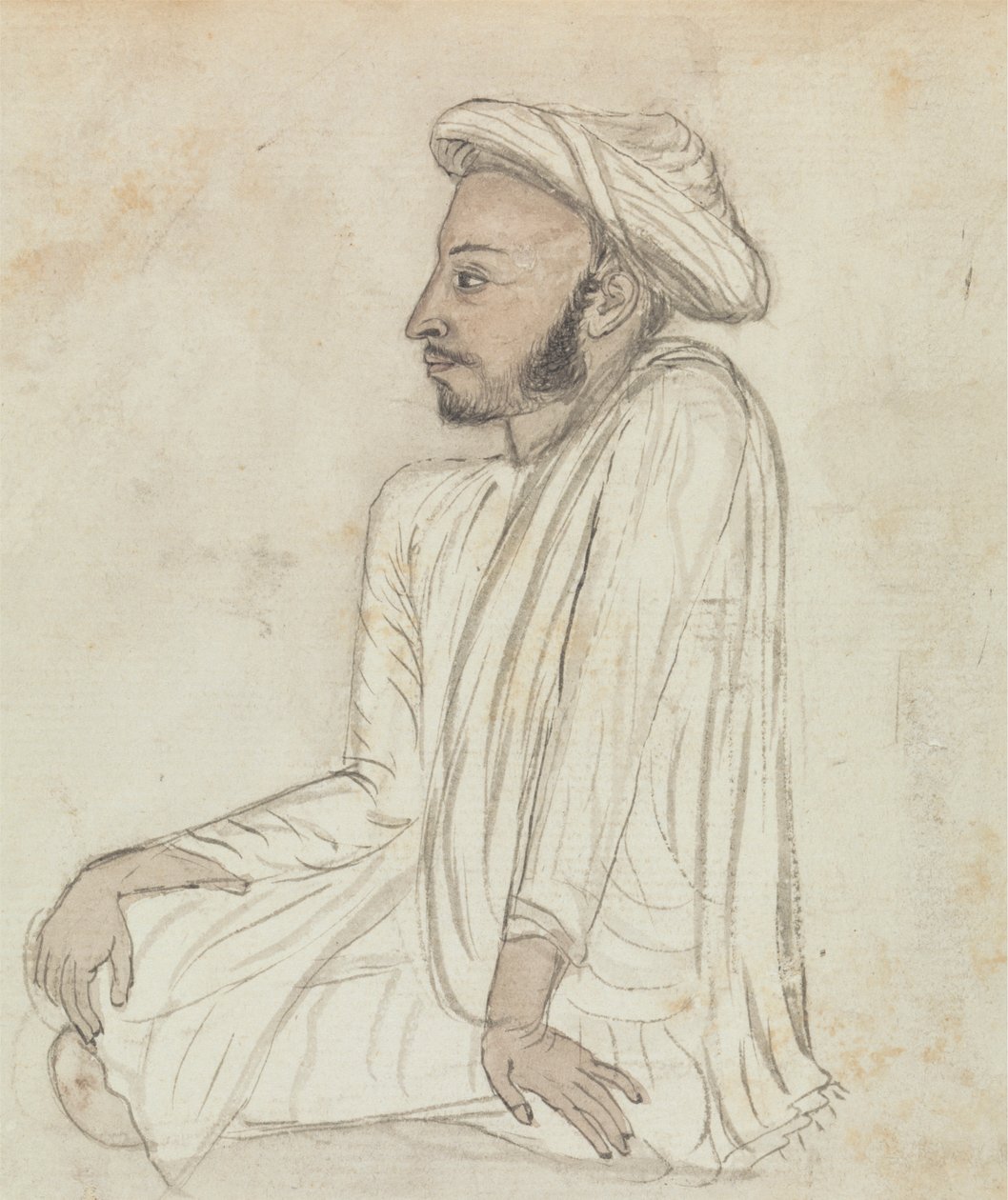 Man Sitting Crosslegged by Gangaram Chintaman Tambat