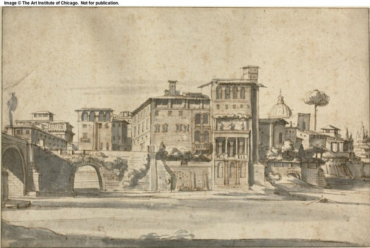 Houses on the Tiber by Gaspar van Wittel